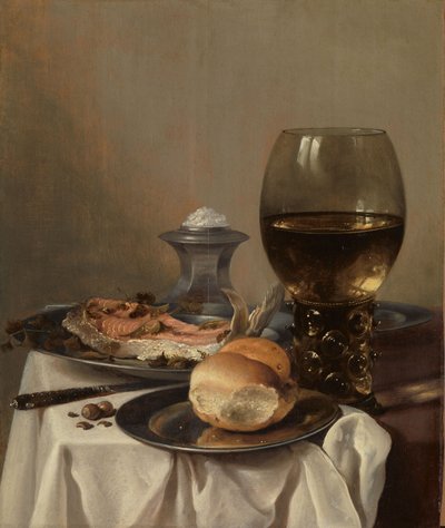 Natureza morta com um sal de Pieter Claesz