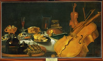Natureza morta com instrumentos musicais de Pieter Claesz