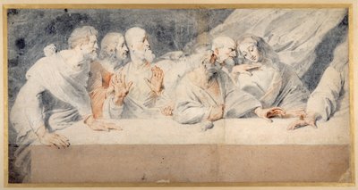 A Última Ceia de Leonardo da Vinci (gizes vermelhas e pretas sobre papel) de Pieter Claesz Soutman