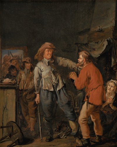 Soldados invadindo a casa de um camponês de Pieter Codde