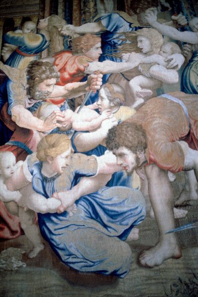 Detalhe de uma tapeçaria representando o Massacre dos Inocentes, c.1520-31 (lã e seda) de Pieter Coecke van Aelst