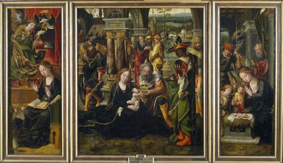 A Anunciação. A Adoração dos Magos. A Adoração dos Pastores, Segundo Trimestre do 1 de Pieter Coecke van Aelst