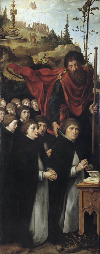 O apóstolo São Tiago, o Grande, com pregadores Painel direito do tríptico O Juízo Final de Pieter Coecke van Aelst