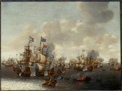 A batalha naval dos quatro dias de Pieter Cornelisz. Soest