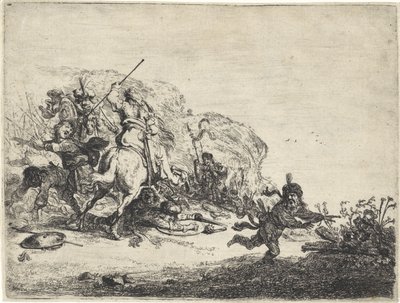 Luta de cavaleiros de Pieter Cornelisz. Verbeeck
