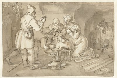 Adoração dos pastores de Pieter Cornelisz. van Rijck