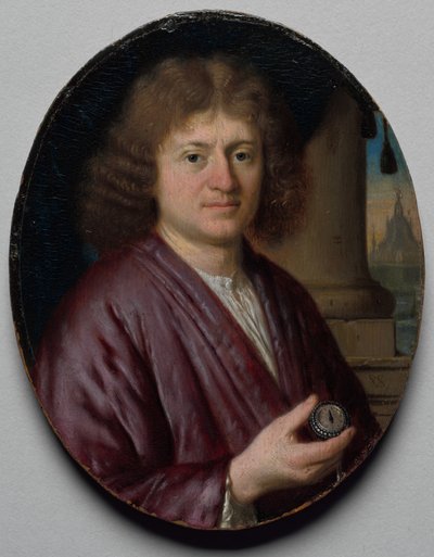 Retrato de um homem segurando um relógio, c. 1665-70. de Pieter Cornelisz van Slingelandt