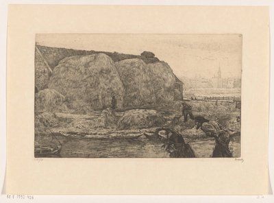 Casa agrícola com palheiro em Jaagpad em Amesterdão de Pieter Dupont (signed by artist)