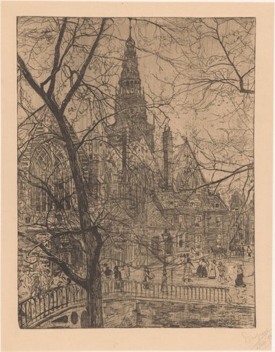 Igreja Velha em Amsterdã de Pieter Dupont (signed by artist)