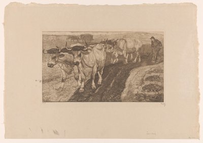 Quatro bois lavradores de Pieter Dupont (signed by artist)