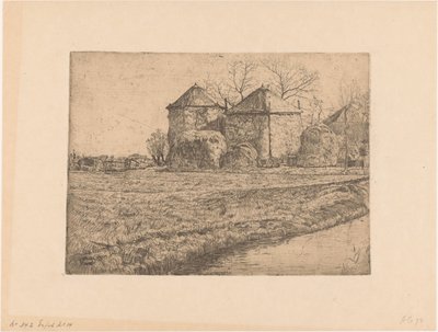Fazenda com dois celeiros de feno de Pieter Dupont