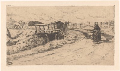 Estrada rural com ponte de Pieter Dupont