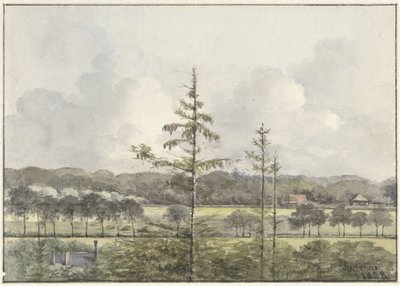Vista de prados com fazendas de Pieter Ernst Hendrik Praetorius