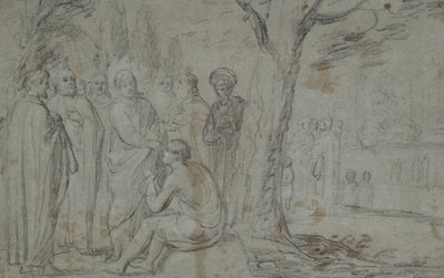 Cristo Curando o Cego (reto); Vênus e Cupido (verso) de Pieter Fransz. de Grebber
