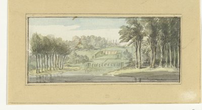 Paisagem com água em primeiro plano de Pieter Gaal