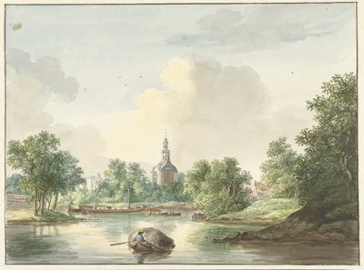 O Hogerwoerdse Poort em Leiden visto do Singel de Pieter Gerardus van Os
