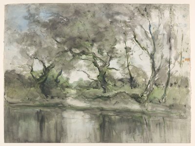 Árvores à beira-mar de Pieter H.J.J. Ras (signed by artist)