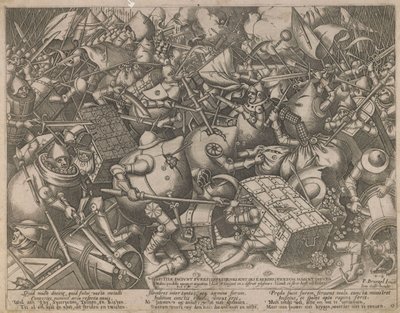 Luta dos Sacos de Dinheiro e dos Cofres, c. 1560 de Pieter Heyden van der