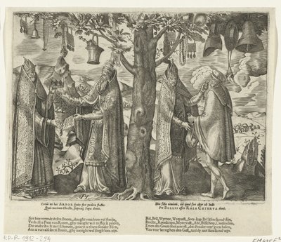 Árvore da idolatria romana, c. 1570 de Pieter Huys