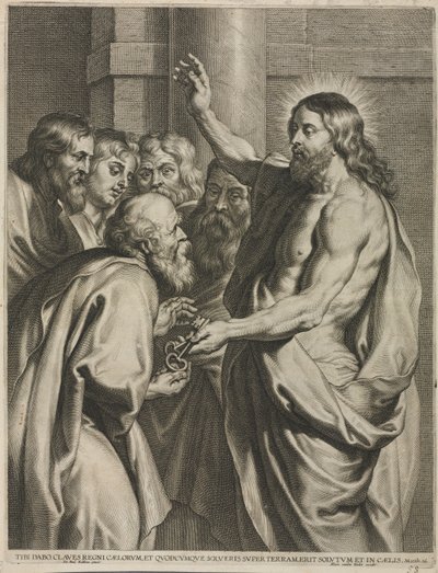 Cristo dando as chaves a Pedro de Pieter I de Jode