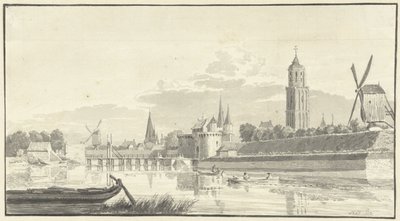 O Kamperpoort em Zwolle de Pieter Jan van Liender (attributed to)