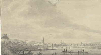 Vista da cidade de Höxter de Pieter Jan van Liender