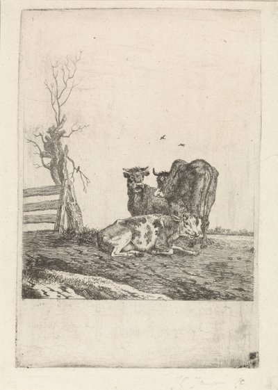 Paisagem com três vacas de Pieter Janson