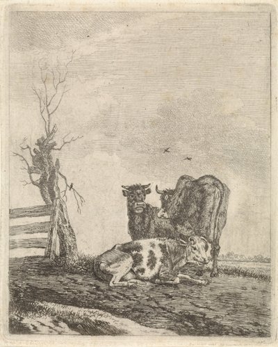 Paisagem com três vacas de Pieter Janson