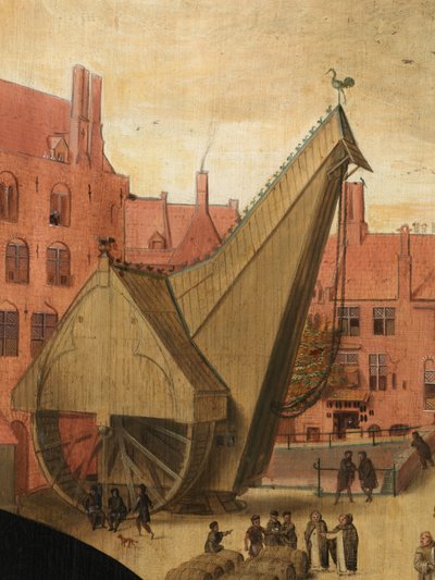 Detalhe do Retrato de Jan van Eyewerve de Pieter Jansz. Pourbus