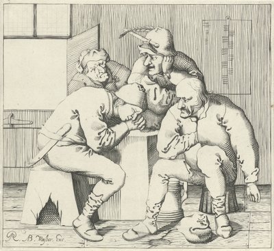 Quatro homens à volta de uma mesa de Pieter Jansz Quast (possibly)