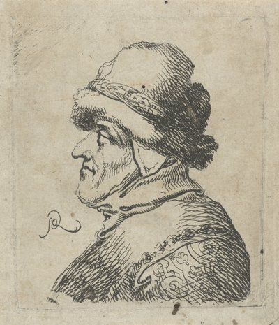 Cabeça de um velho com um chapéu de Pieter Jansz Quast
