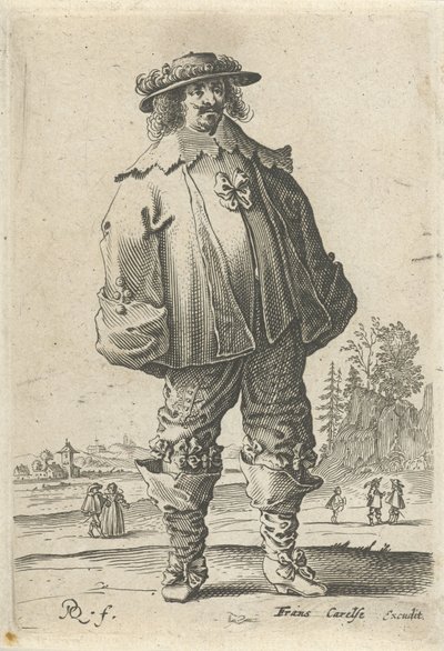 Homem com roupa de moda de Pieter Jansz Quast
