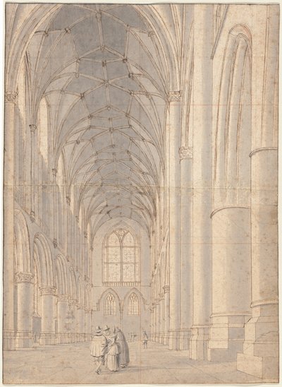 Interior da Igreja de Saint Bavo, Haarlem de Pieter Jansz Saenredam