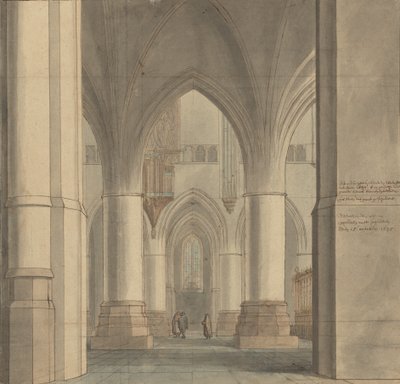 O Coro e o Ambulatório Norte da Igreja de São Bavo, Haarlem de Pieter Jansz. Saenredam