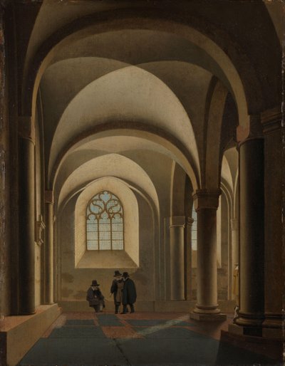 As baías mais a oeste do corredor sul do Mariakerk em Utreque de Pieter Jansz Saenredam