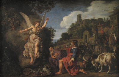 O anjo Rafael se despede do velho Tobit e seu filho Tobias de Pieter Lastman