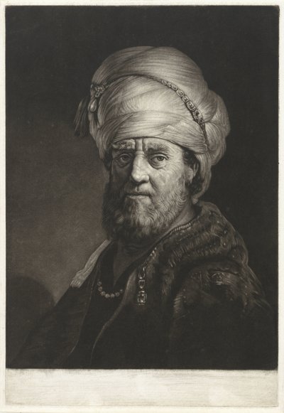 Busto de retrato de um homem usando um turbante de Pieter Louw