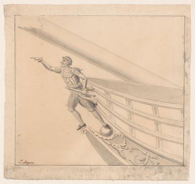 Cabeça de figura de um homem com binóculos de Pieter Luypen (signed by artist)