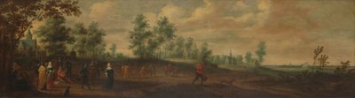 Paisagem com um Casal Dançando fora de uma Mansão do Campo de Pieter Meulener