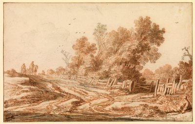 Paisagem com viajantes em uma estrada, 1653 - 1657 de Pieter Molijn