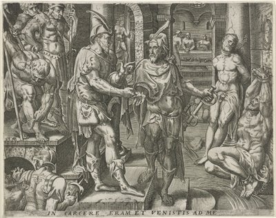 Prisioneiros em visita
Obras de misericórdia (título da série) de Pieter Nagel