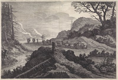 Embalar mulas numa estrada
Paisagens (título da série) de Pieter Nolpe