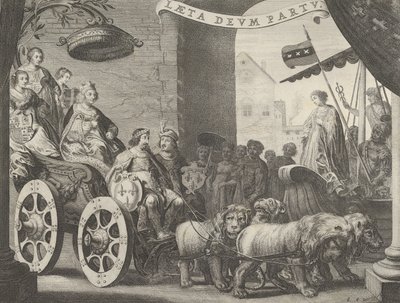 Gravura 5a: Marie de Medici como Berecynthia, de Caspar Barlaeus, Medicea Hospes, 1638. de Pieter Nolpe
