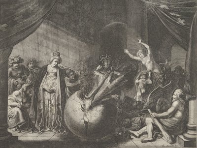 Gravura 9: Alegoria sobre a discórdia na França, de Caspar Barlaeus, Medicea Hospes, 1638. de Pieter Nolpe