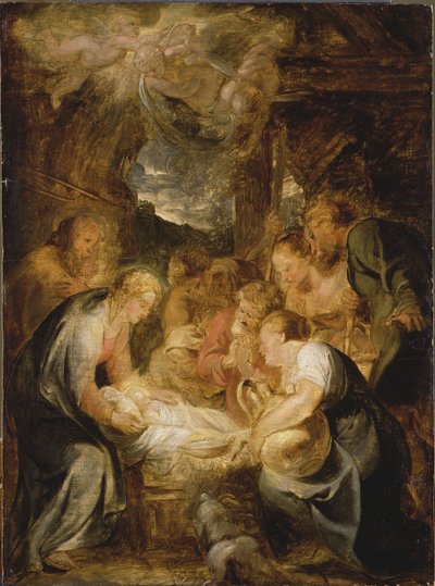 A Adoração dos Pastores, 1615-1616. de Pieter Paul Rubens