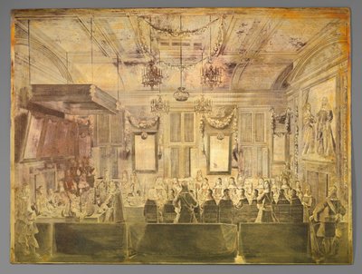 Jantar de despedida do Rei Carlos II de Inglaterra no Mauritshuis, em Haia de Pieter Philippe