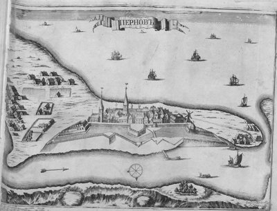 Vista do cerco de Pärnu em agosto de 1710, 1715 de Pieter Pickaert