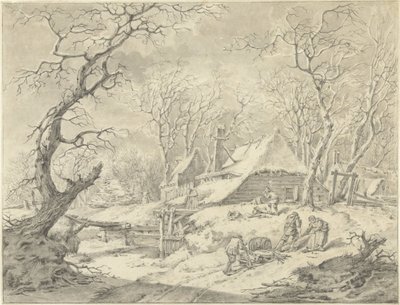 Paisagem de inverno com fazenda de Pieter Pietersz. Barbiers