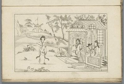 Paisagem com uma senhora chinesa
Novo chinês inventado, desenhado com grande dificuldade e dado em Lay, por P: Schenk Jun (...), primeira parte (título da série) de Pieter Schenk (II)