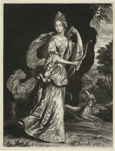 Anne Catharine Mouy, Condessa de Broglia, como a Deusa Diana de Pieter Schenk